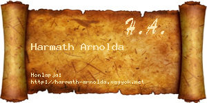 Harmath Arnolda névjegykártya